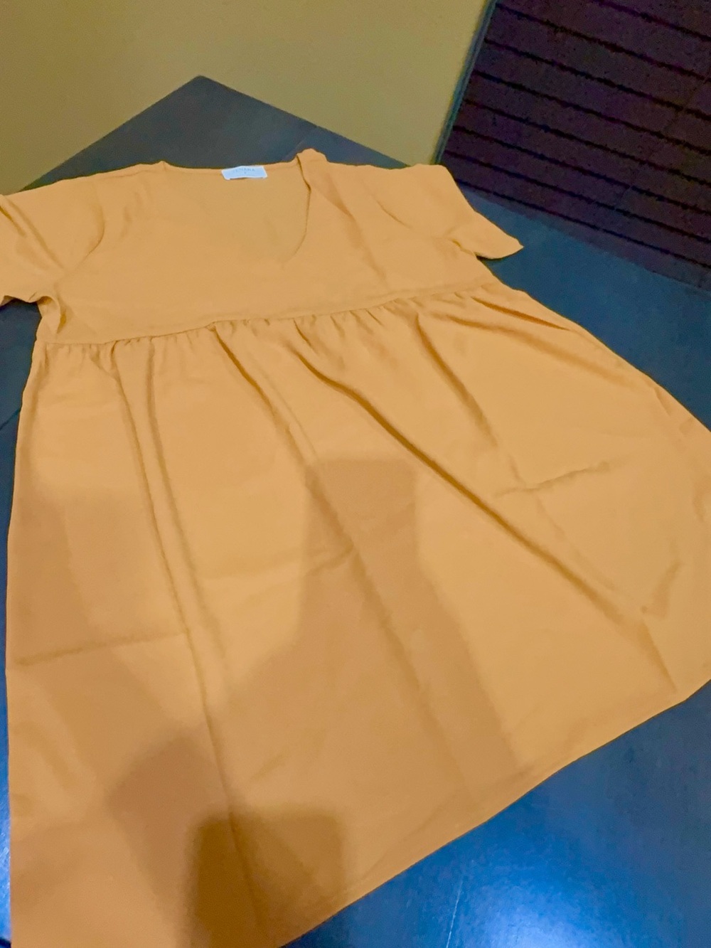 Zenana Mustard Short Sleeve Dress